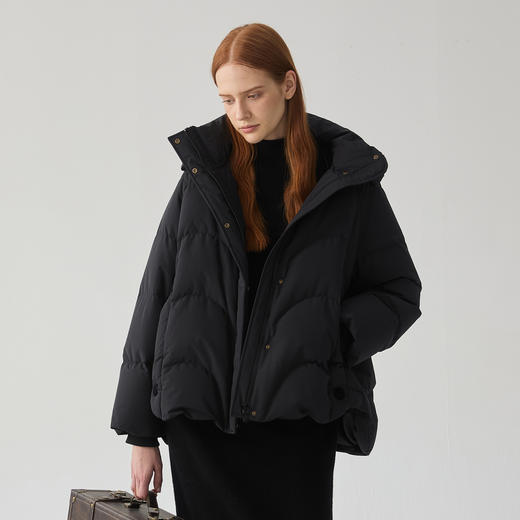 谜底连帽羽绒服女2024冬新品百搭设计感保暖鸭绒面包服244MY1483 商品图1