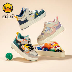 B.Duck小黄鸭童鞋冬季男女童加绒高帮鞋防板鞋26-35 B5586860