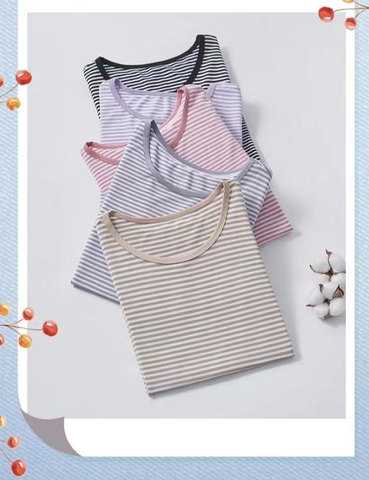 LS竹纤维女士圆领细条纹长袖1561 商品图2