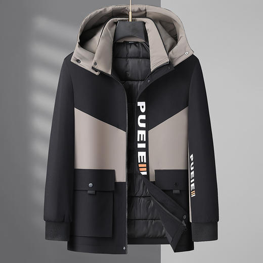 【可拆卸帽】【新款DB】大依优型大码男装连帽棉服棉衣夹克外套棉夹克加肥加大上衣男士 商品图2