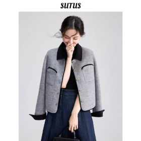 SUTUS/《小香风公主款》丨100%羊毛 撞色小香风上衣外套