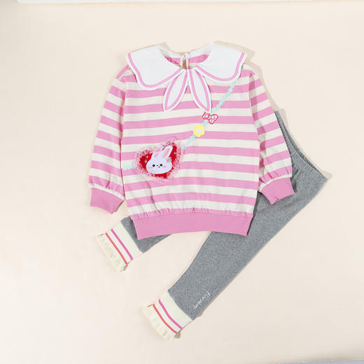 贝贝怡童装儿童运动套装秋装2024新款女童洋气长裤卫衣春秋两件ZB3DT091 商品图2
