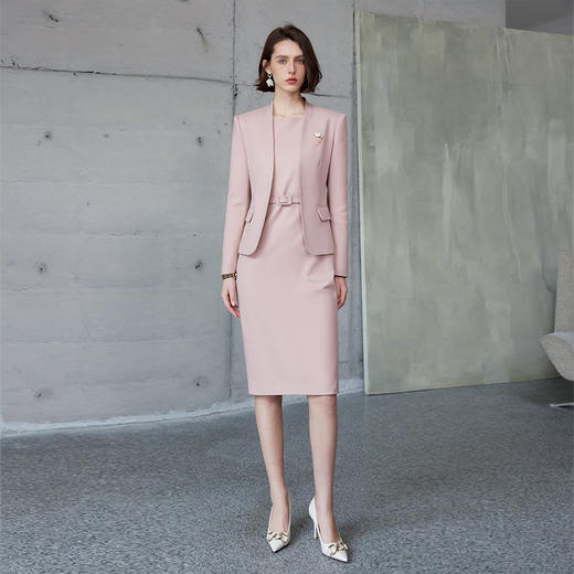 IWY/独特绝美小套装秋季新款正式场合职业套装裙无领西装外套C2107+Q1219 商品图0