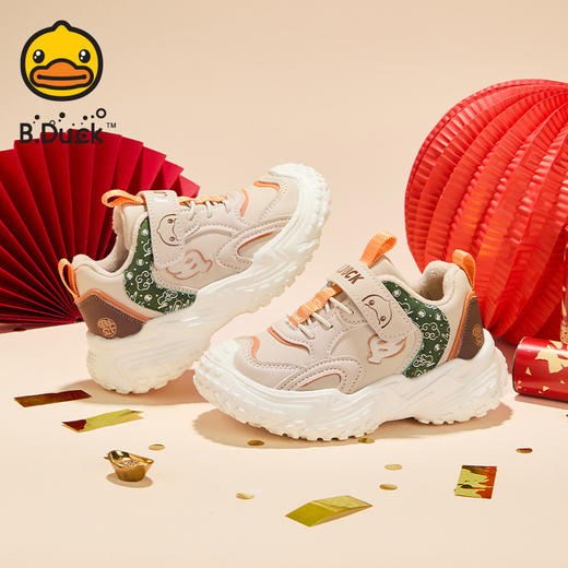 B.Duck小黄鸭童鞋冬季男女童防滑防撞运动鞋新年款26-30 B5586938 商品图3