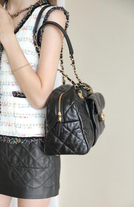 香奈儿𝟐𝟒𝐚手工坊保龄球包小号𝖲𝗂𝗓𝖾黑色（HH） 商品图6