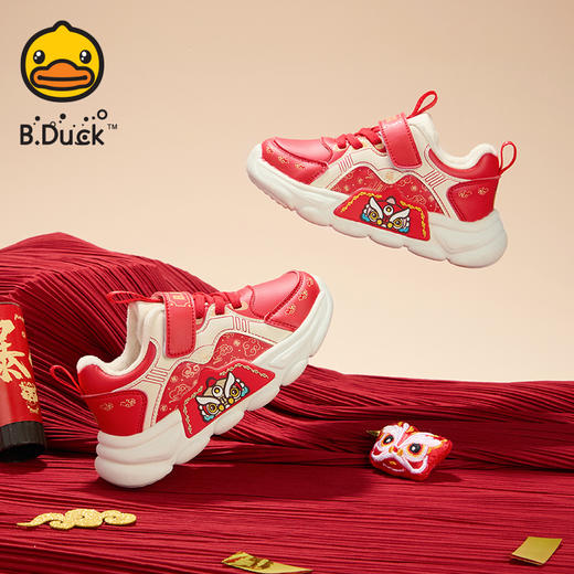 B.Duck小黄鸭童鞋冬季男女童龙年运动鞋冬季男女童加绒童鞋26-30 B5586929 商品图2