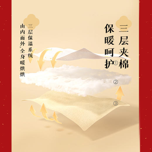 贝贝怡新中式国风长裙秋冬新款女童三层暖棉连衣裙大红洋气拜年裙子ZB3DQ002 商品图5