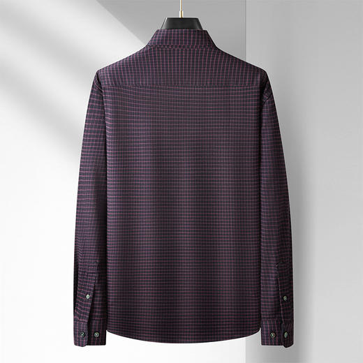 【新款DM】大依优型大码磨毛格子长袖衬衫男宽松加肥加大码男士休闲商务衬衣上衣胖子 商品图2