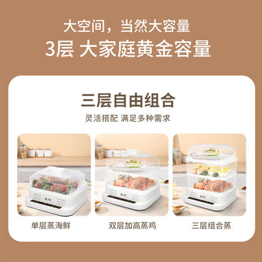 【蒸煮鲜炖❗️多功能三层电蒸锅】家用多功能大容量智能蒸笼蒸箱蒸菜包子蒸汽锅礼品新年礼盒年货礼盒 商品图2