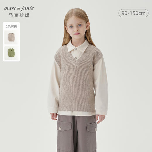 马克珍妮男童山系户外绵羊毛马甲2024年秋季新款241688 商品图0