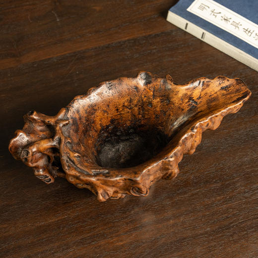 清早期 沉香木雕树纹爵杯 商品图2