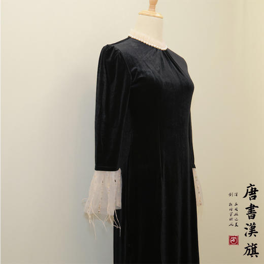 【玉 阑】丝绒花领国风新中式温婉优雅改良旗袍 商品图5