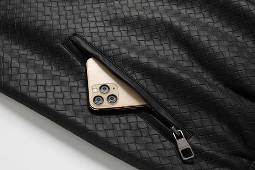 【实体店同款】【新款DPX】大依优型大码翻领皮夹克PU外套加肥加大肥佬休闲上衣男士胖子时尚 商品图4