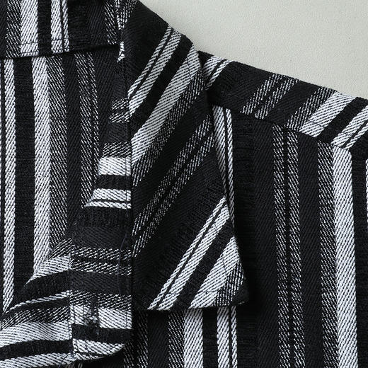 【新款DB】大依优型大码男装厚长袖衬衫条纹商务休闲上衣外套加肥加大胖子舒适打底 商品图4