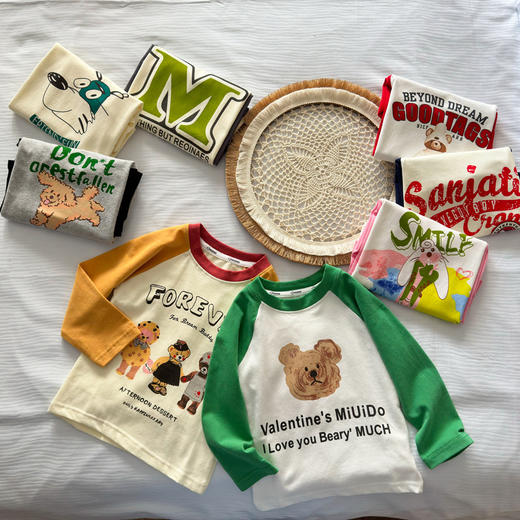 【49.9元/2件】儿童莱卡棉长袖T恤秋季新品儿童卡通长袖棉T恤男宝女宝棉打底衫 商品图7