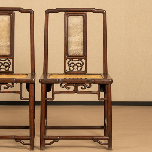 清 红木镶云石靠背椅成堂（一堂四只） 商品图2