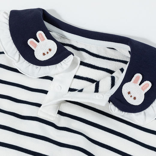 贝贝怡卫衣套装春秋新款女童条纹卫衣喇叭长裤两件套ZB3DT090 商品图4