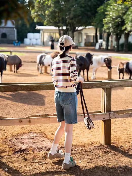 浮生八记/24C086/复古经典条纹书卷气文艺polo衫条纹针织 商品图1