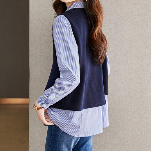 馥迦·设计感假两件衬衫背心 | 初春衬衫背心叠搭，一件假两件足够，轻松穿出时髦感~ 商品图5