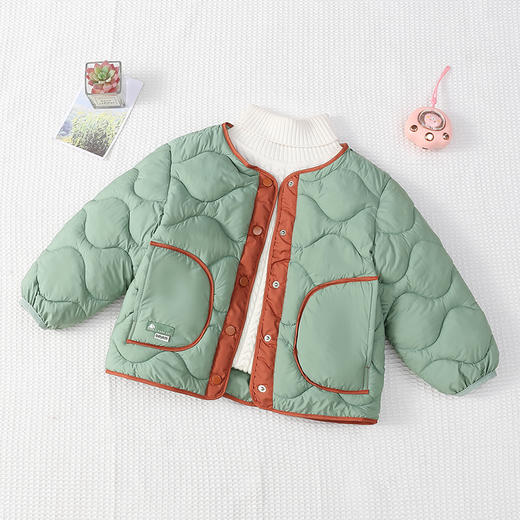 儿童拼色小口袋棉内胆男宝女宝洋气保暖棉内搭 90-140cm 商品图4