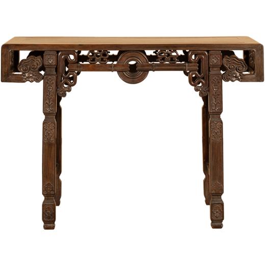 清 红木拱璧纹书卷式平头案 商品图5