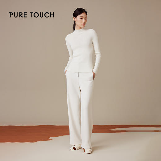 pure touch女士米白色直筒裤1368244412 商品图1