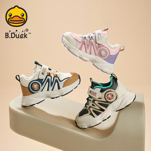 B.Duck小黄鸭童鞋防滑保暖运动鞋冬季男女童休闲鞋24-30 B5586910 商品图0
