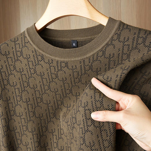 【新款DPF】大依优型毛衣针织短袖背心休闲针织衫毛背心满印字母加肥加大上衣男士胖子大码毛衫t恤打底 商品图1