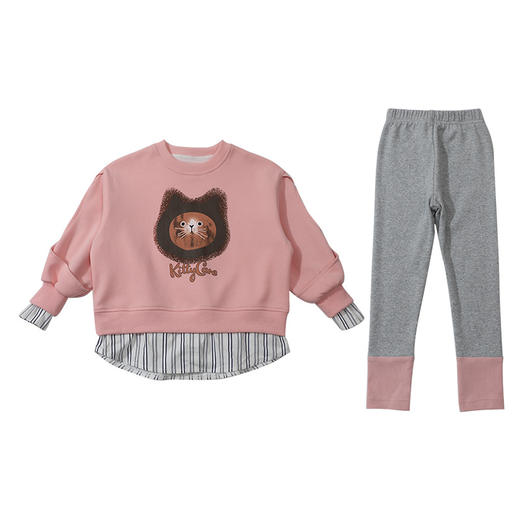 【穿衣有Yang！龙猫假两件卫衣套装】女童套装春秋新款 时尚小女孩龙猫假两件套装 中小儿童两件套-QQ 商品图4
