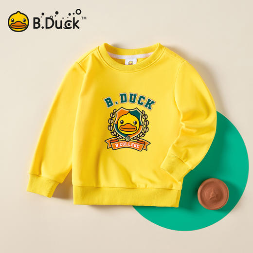 B.Duck小黄鸭童装休闲圆领卡通卫衣春春秋男童上衣105-150 BF3508951 商品图2
