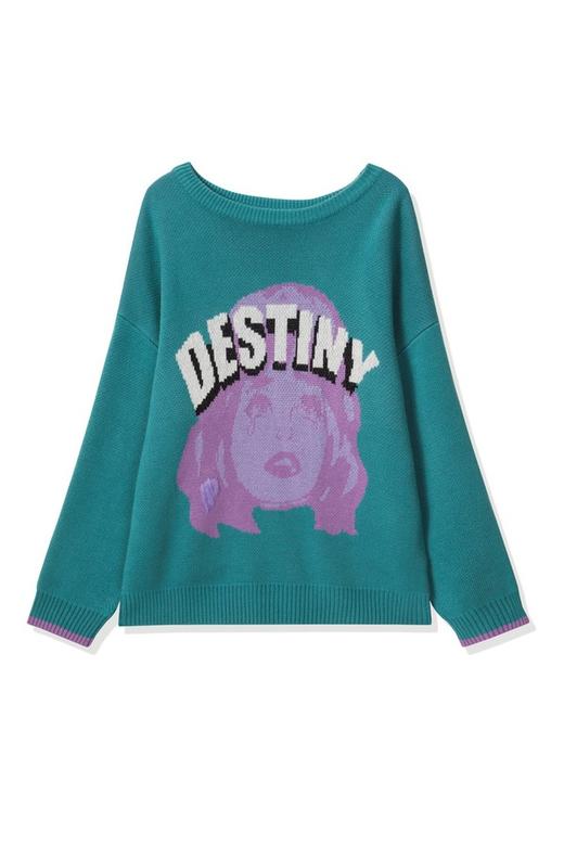 HAYES 湖水蓝人物毛衣 9797 商品图4