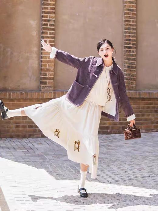 浮生八记/24D148/新中式盘扣设计灯芯绒双口袋外套 商品图3