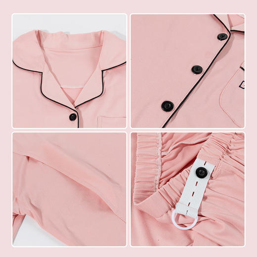 贝贝怡便捷哺乳可调腰月子服春秋新款孕产两穿家居服舒弹孕妇两件套ZB3DY001 商品图6