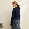 学院风设计感刺绣V领针织开衫女轻薄保暖收腰外套V3842699 商品缩略图4
