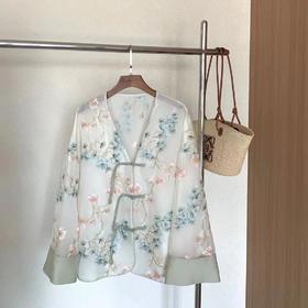 【白茶迎春】设计师高定立体刺绣提花气质新中式氛围感上衣女