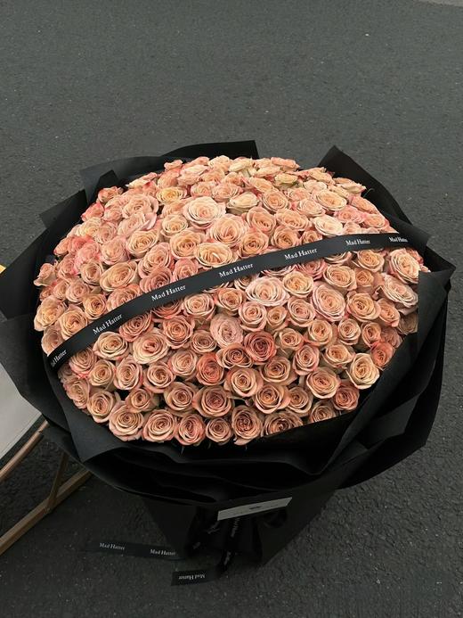 同城专送花艺师定制网红复古卡布奇诺玫瑰花束 商品图8