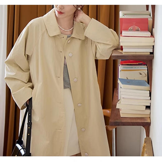 裁缝学苑AS356秋季法式复古廓形插肩袖中长款外套风衣纸样女装样板 商品图5