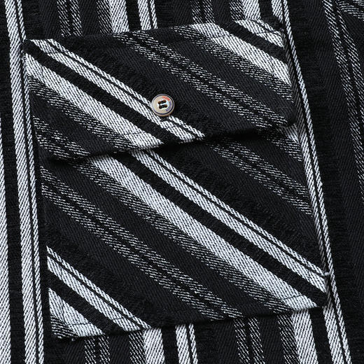 【新款DB】大依优型大码男装厚长袖衬衫条纹商务休闲上衣外套加肥加大胖子舒适打底 商品图7