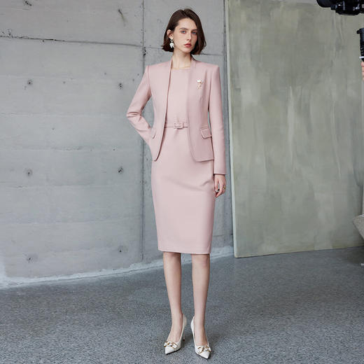 IWY/独特绝美小套装秋季新款正式场合职业套装裙无领西装外套C2107+Q1219 商品图1