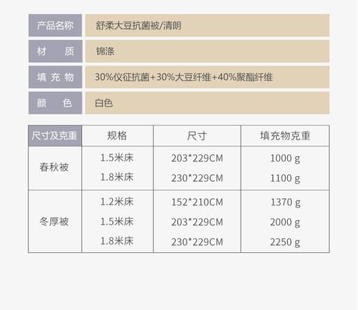 富安娜   舒柔大豆抗菌春秋被/清朗 商品图3