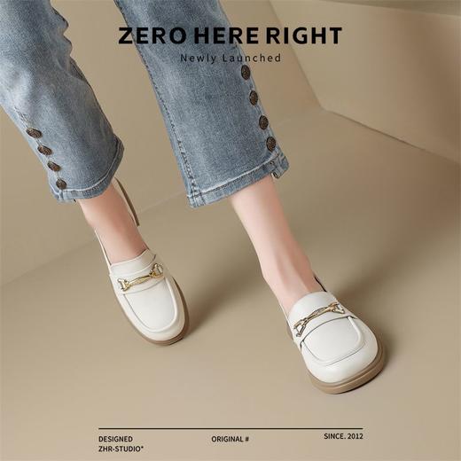 ZHR则则头层牛皮乐福鞋2024新款气质百搭单鞋英伦小皮鞋女鞋 商品图7