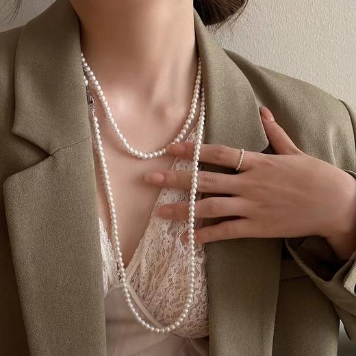 施华洛珍珠正圆极光珠85cm毛衣链 商品图4