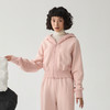 谜底连帽卫衣女开衫2024冬季新品休闲运动粉色时髦上衣244MV1625 商品缩略图0