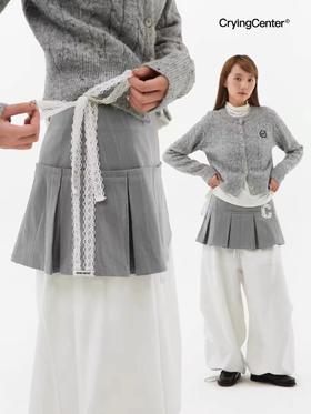 CryingCenter 蕾丝字母灰色西装裙 哭喊中心