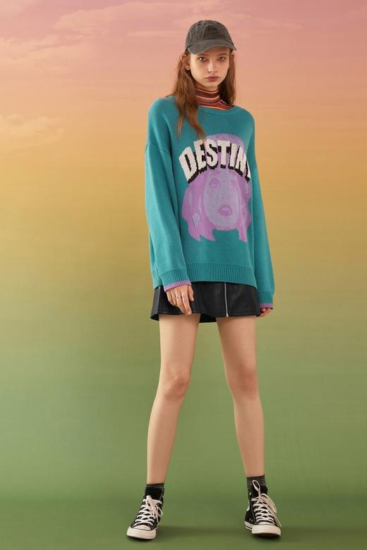 HAYES 湖水蓝人物毛衣 9797 商品图1