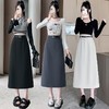 简约西装直筒包臀裙2024秋季新款修身开叉A字半身裙配腰带中长裙💕 商品缩略图1