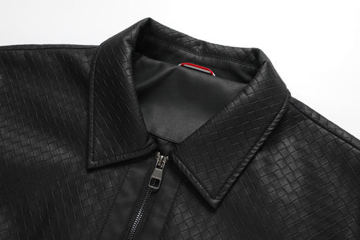 【实体店同款】【新款DPX】大依优型大码翻领皮夹克PU外套加肥加大肥佬休闲上衣男士胖子时尚 商品图5