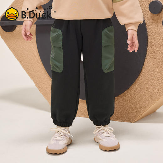 B.Duck小黄鸭童装休闲撞色长裤冬季男童宽松束脚裤105-150 BF5563922 商品图0