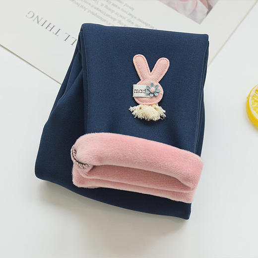 【可爱饰物，软软的很舒适，加绒加厚贴身穿很保暖】女童打底裤春秋款 外穿纯棉儿童裤子 秋冬加绒洋气大童紧身裤薄绒-QQ 商品图8