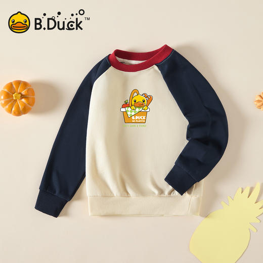 B.Duck小黄鸭童装男女童春秋圆领卫衣110-160 BF3508907 商品图4